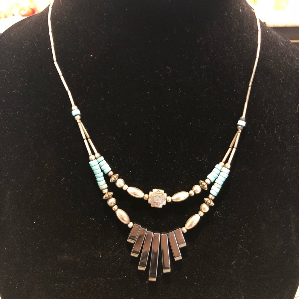 Cute silver and turquoise necklace